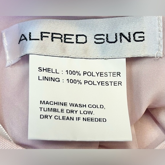 NWT Alfred Sung Halter A-Line Satin Maxi Dress, Ballet Pink, Pockets, Size 0R - Picture 9 of 13